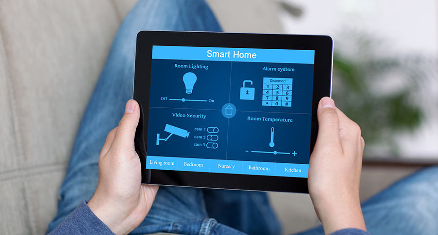 The ability to access and control security components from a mobile device is one of the top smart home trends in Ogden. Close-up of smart home security app.